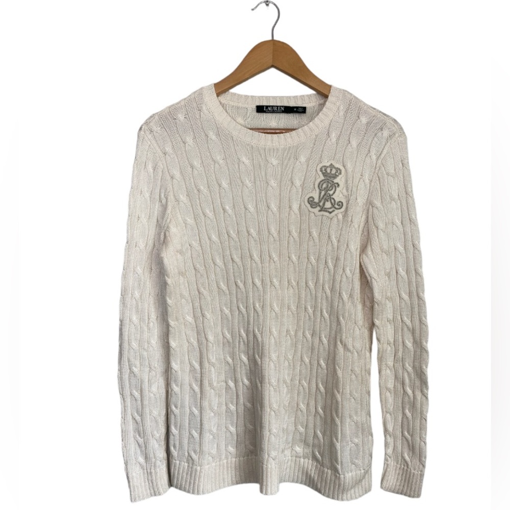 Lauren Ralph Lauren Ivory Cable Knit Sweater